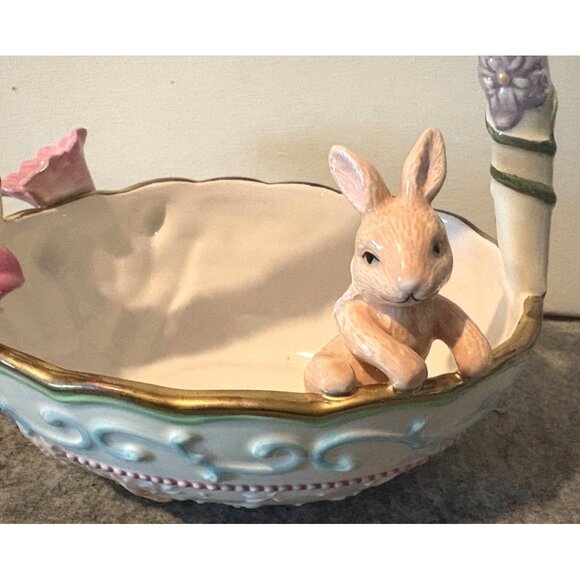 Avon Springtime Easter Ceramic Bowl/Basket In Box 2002  # 2851 - Picture 4 of 9